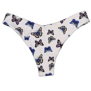 Womens Bikini Bottom Size Medium White Butterfly Cheeky Swimwear
